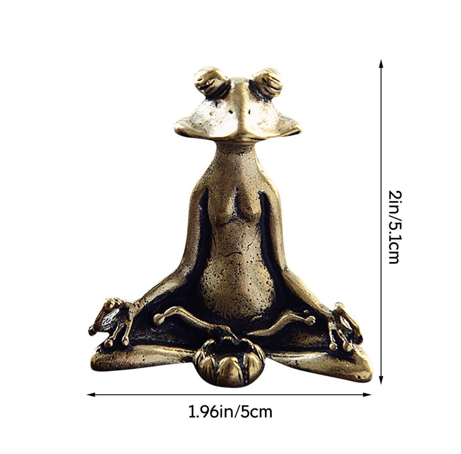 Retro Brass Meditate Zen Buddhism Frog Statue Small Ornament Etsy