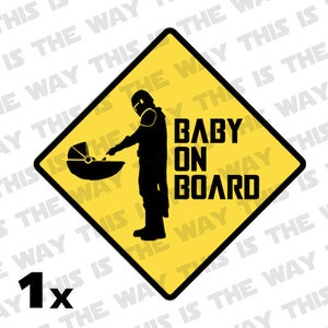 Naklejka na okno samochodu Baby on Board Mandalorian Baby Yoda Grogu Star Wars