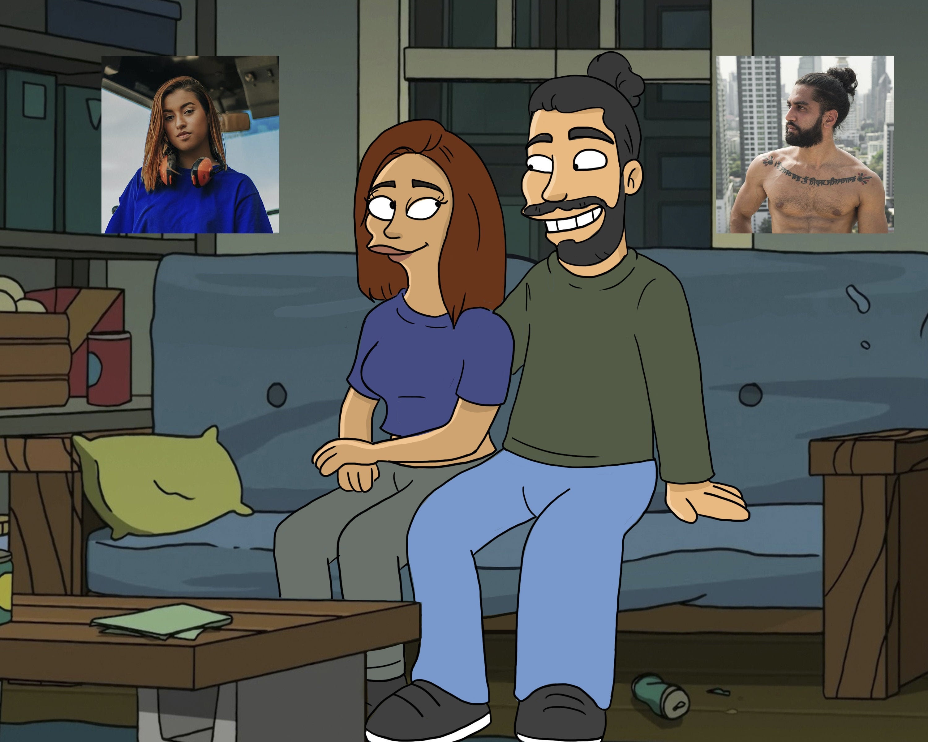 FUTURAMA custom portrait. Couple portrait Planet Express. | Etsy