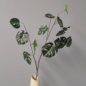 Monstera Deliciosa Foliage Branch, Fake Rhaphidophora Tetrasperma Plant, Artificial Flower, Home Floral Decor, Wedding Greenery Arrangement