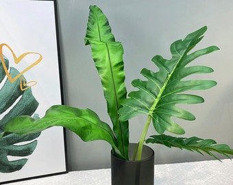 Artificial Foliage Stem, Tropical Greenery Leaf, Fake Big Birds Nest Fern, Faux Chinese Windmill Palm, Quality Monstera Plant, Home Floral