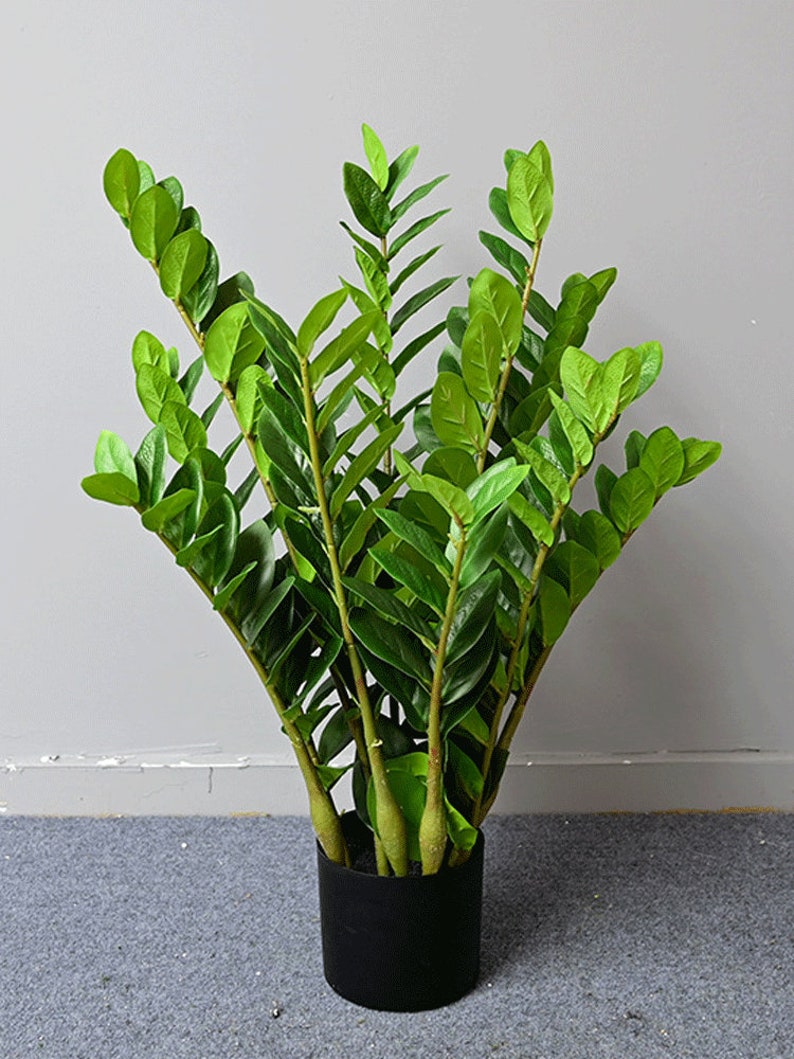 Artificial ZZ Plant Foliage Stem Fake Zamioculcas Zamiifolia Etsy