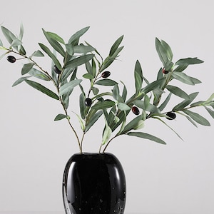 Olive Leaf Branch with Fruits, Fake Berry Stems, Rustic Wild Fruit, Artificial Flowers, Home Floral Decor, Wedding Arrangement Centerpiece