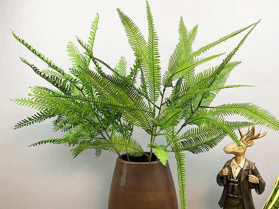 FarnBlatt Langer Stiel knstlich, Fake Gleichenia Laub, Rustikaler Hasenfu  Farn, Tropisches Grn Dekor, Home Plant Arrangement - Etsy.de