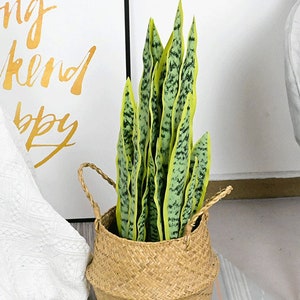Sansevieria Artificial Plant, Faux Tropical Snake Plant, Indoor Greenery Ornament, Home Floral Decor, Floor Vase Filler, for Outdoor Garden