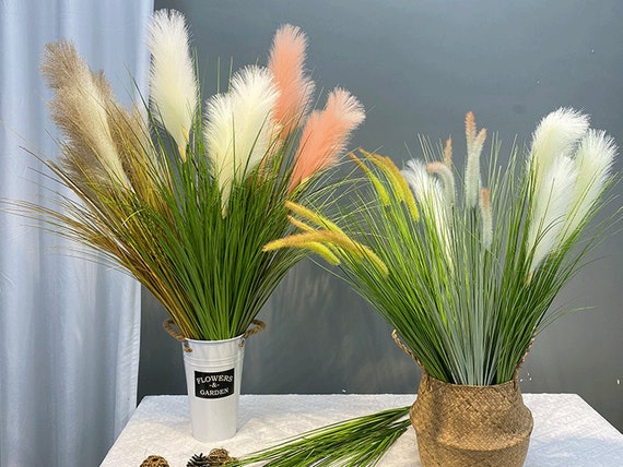 Schilf pflaume mit Laub, Knstlicher Fuchsschwanz Gras, Home Plant Decor,  Fenster grn, Hochzeit Floral Ornament, Boden Vase Fller - Etsy sterreich
