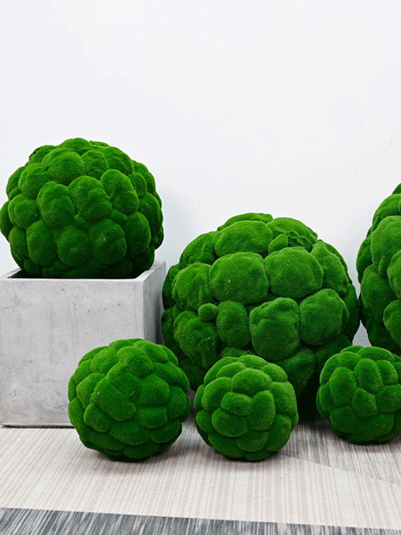 Artificial Moss Ball Rustic Grass Craft Wedding Party Etsy