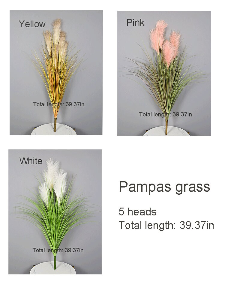 Artificial Foxtail Grass With Foliage, Quality Reed Plume With