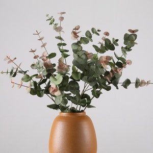 Eucalyptus Leaf with Long Branch, Fake Foliage Twigs, Artificial Flowers, Home Floral Decor, Wedding Party Plant Arrangement Centerpiece