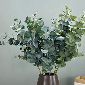 Eucalyptus Leaf Branch, Fake Foliage Twig, Artificial Greenery Craft, Home Plant Decor, Bouquet Garland Filler, Wedding Flower Arrangement