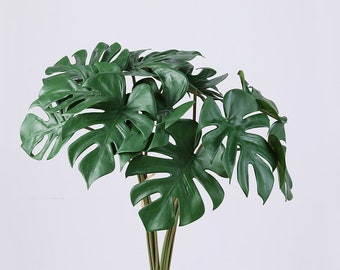 Bouquet de feuillage Mini Monstera Minima, fausse feuille de Raphidaphora Tetrasperma, artisanat de fleurs artificielles, décor de verdure à la maison, plante florale de mariage