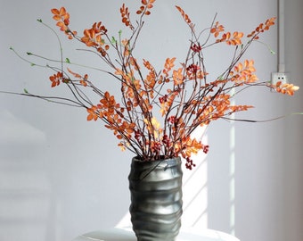 Artificial Dried Branch Decor Fake Fall Deciduous Plant Realistic Tree Window Real Touch Floral Display Ficus With Foliage Floor Vase Filler