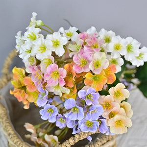 Rustic Wildflower Stems with Foliage, Artificial Flower Crafts, Home Floral Decor, Bridal Bouquet Filler, Wedding Party Bloom Arrangement