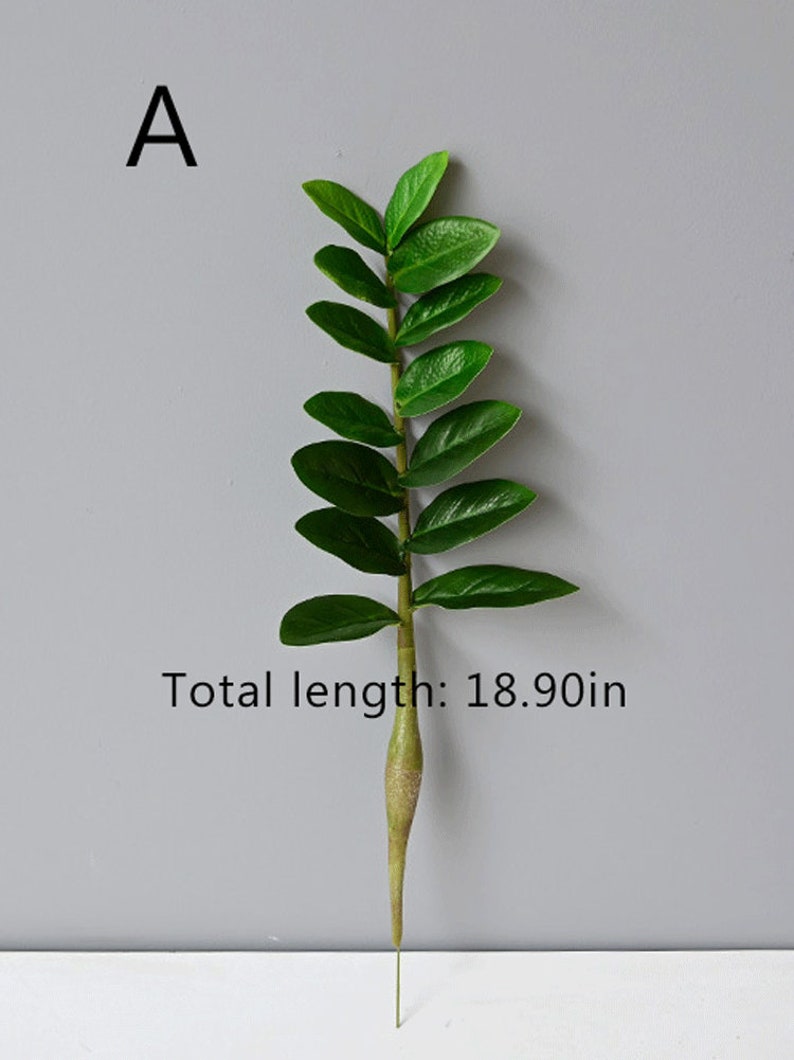 Artificial ZZ Plant Foliage Stem Fake Zamioculcas Zamiifolia Etsy