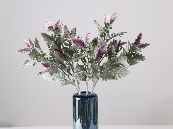 Lila Dusty Miller Bltter, Fake Silverdust Stem, knstliche Blume,  Hauspflanzendekor, Hochzeitsfest-Blumenarrangement, Gras fr Blumenstrau -  Etsy sterreich