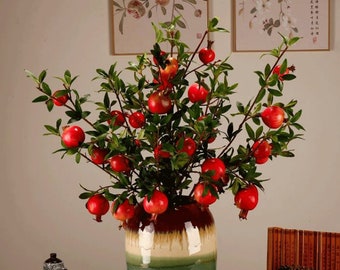 Rami Di Melograno Artificiali 95 Cm | 3 Pezzi | Piante Finte Per Decorazione Casa E Matrimoni