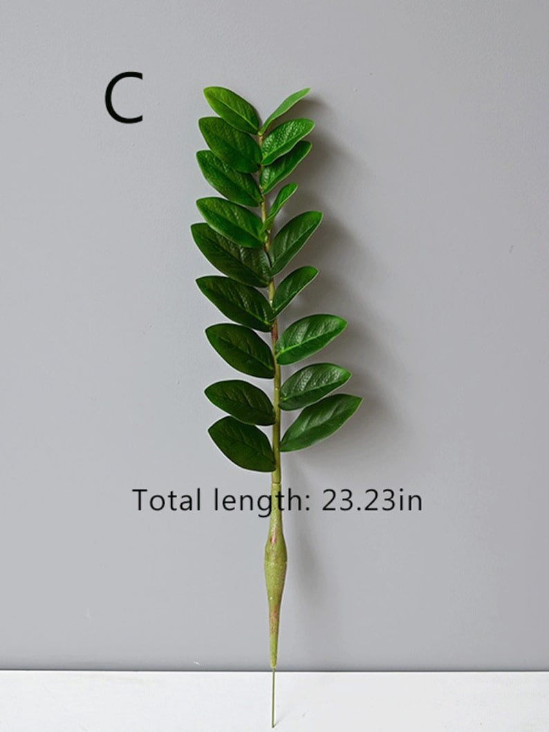 Artificial ZZ Plant Foliage Stem Fake Zamioculcas Zamiifolia Etsy