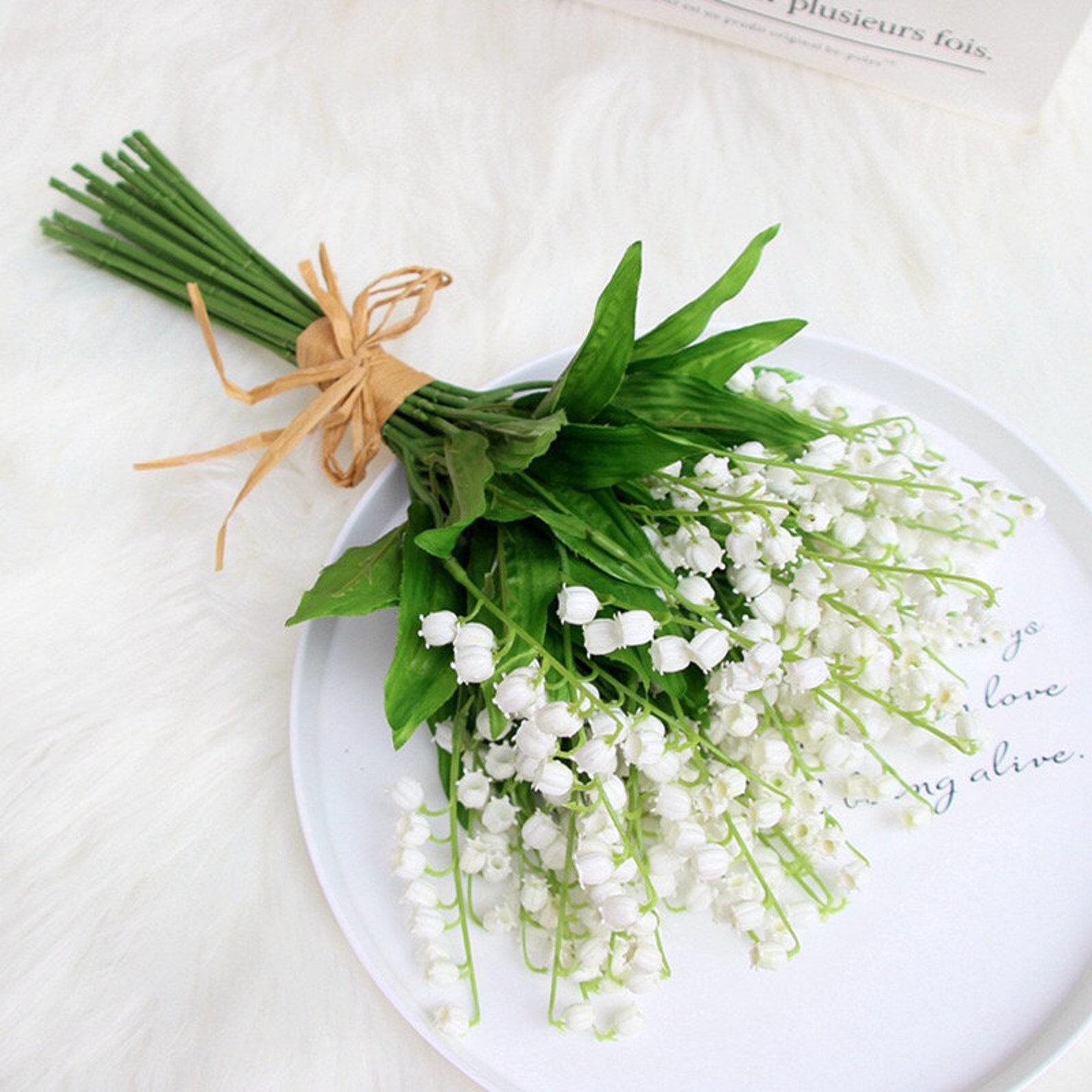 Rustic Artificial Lily of the Valley Posy Real Touch Bouquet Etsy UK
