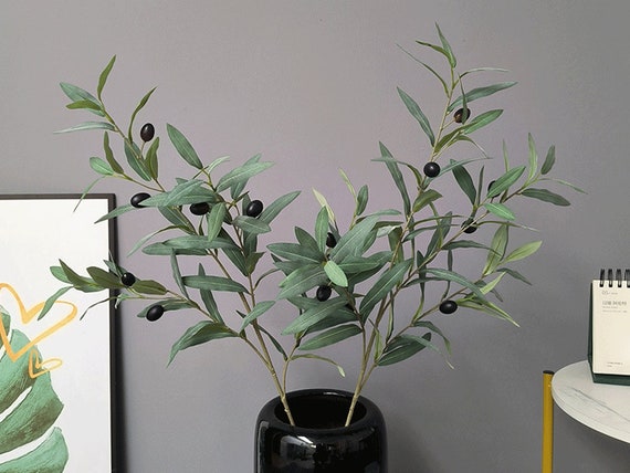 Olive Branch with Fruits and Leaves, Artificial Twigs Craft, Home Floral Decor, Bouquet Wreath Arch Filler, Wedding Party Plant Arrangement