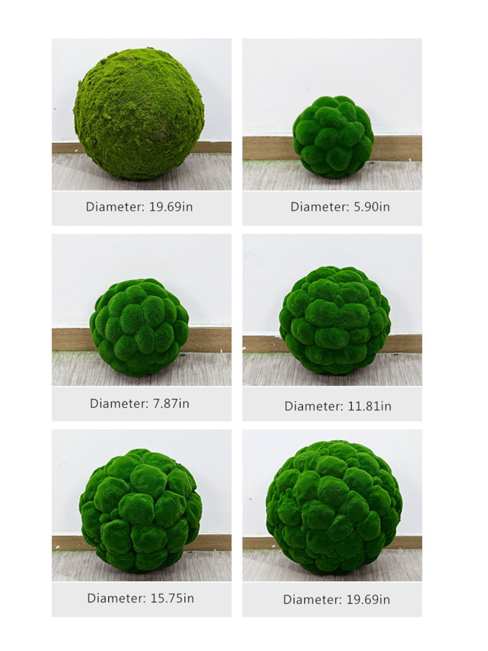 Artificial Moss Ball Rustic Grass Craft Wedding Party Etsy