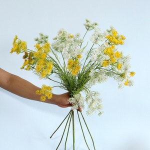 Künstliche Spitze Wildblumen Stiel, Fake Blume mit Blattwerk, Faux Baby es Breath Ast, Home Floral Dekor, Hochzeit Bouquet DIY, Party Ornament