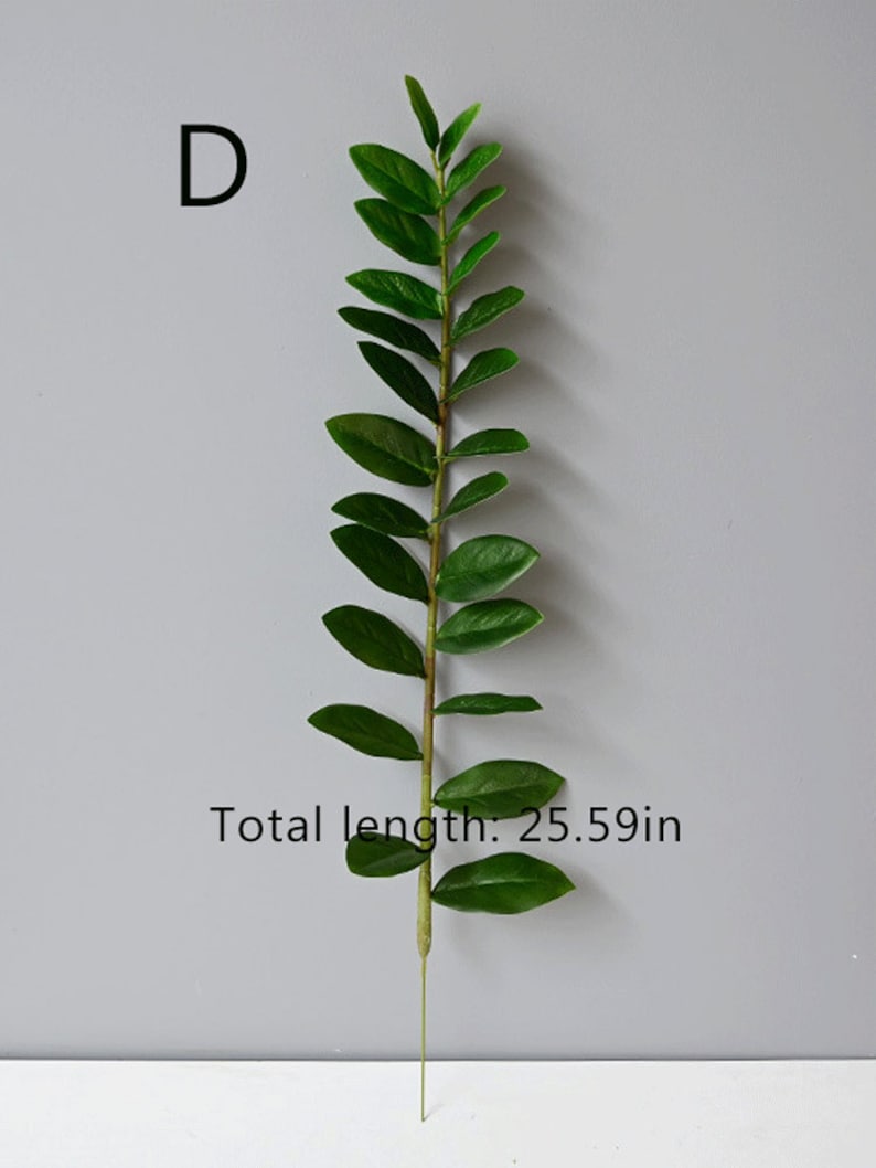 Artificial ZZ Plant Foliage Stem Fake Zamioculcas Zamiifolia Etsy