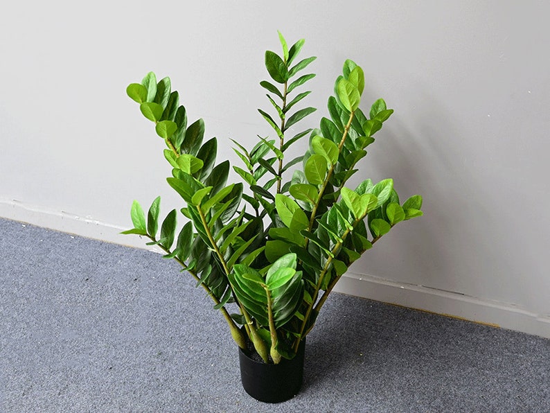 Artificial ZZ Plant Foliage Stem Fake Zamioculcas Zamiifolia Etsy