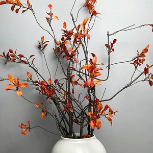 Dead Branch with Foliage Artificial, Fall Long Twig Decor, Living Room Spray, Window Plant Craft, Indoor Fake Greenery, Wedding Arrangement