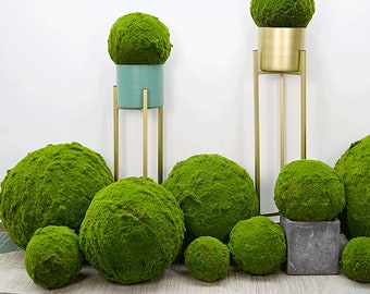 Artificial Moss Ball, Rustic Grass Craft, Wedding Party Arrangement, Window Plant Decor, Indoor Outdoor Greenery, Garden Floral Ornament