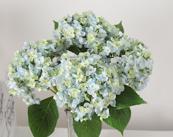 Hydrangea Stem with Buds, Artificial Flowers, Home Floral Decor, Wedding Party Flower Arrangement, Table Centerpiece, for Bridal Bouquet,