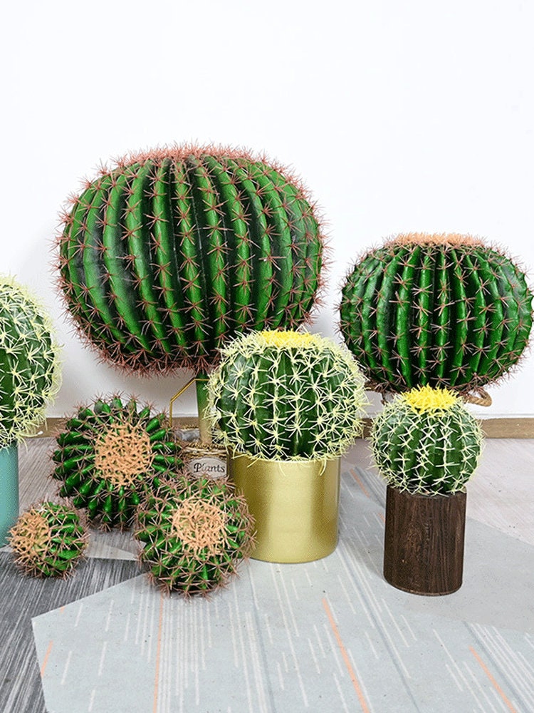 Künstliche Kugel Kaktus, Wüstenpflanze mit Dornen, Home Tropical Greenery  Dekoration, Outdoor Garten Floral, Fenstertisch Tisch Mittelstück Handwerk  -  Österreich