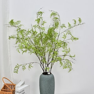 Tallo de arce de hoja de encaje falso, tallo de arce de Acer palmatum, follaje de helecho falso, artesanía de flores artificiales, decoración de vegetación para el hogar, arreglo de boda