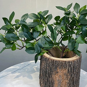 Artificial Ficus Branch with Rich Foliage, Realistic Leafy Plant, Fake Twig Decor, Home Greenery Stem, Dining Table Floral, Spray for Window