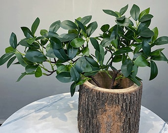 Artificial Ficus Branch with Rich Foliage, Realistic Leafy Plant, Fake Twig Decor, Home Greenery Stem, Dining Table Floral, Spray for Window