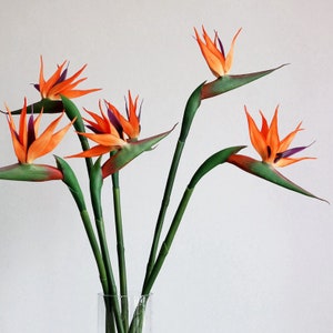 Quality Bird of Paradise Stem Fake Strelitzia Flower Decoration Rustic Floral Arrangement Living Room Floor Vase Filler Lifelike Plant Pick