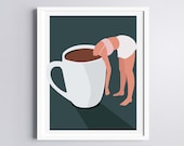 Coffee Lover Art Print, Instant Download Print