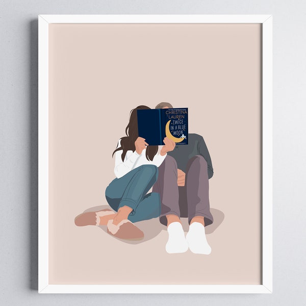 Friends Reading, Book Lover Art Print, Girl Reading Art Print | Book Gift