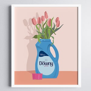 Laundry Room Art Print | Wall Art Illustration | Tide with flowers | Instant Download | Laundry Room Print