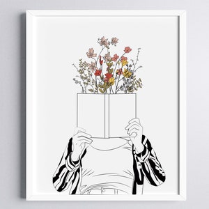 Book Lover Art Print | Girl Reading Art Print | Book Gift