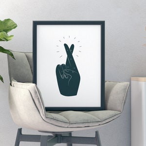 Fingers Crossed / Art Print | Etsy