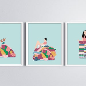 Laundry Room Wall Art Set of 3, Instant Download Print, Pastel Colors Art Print