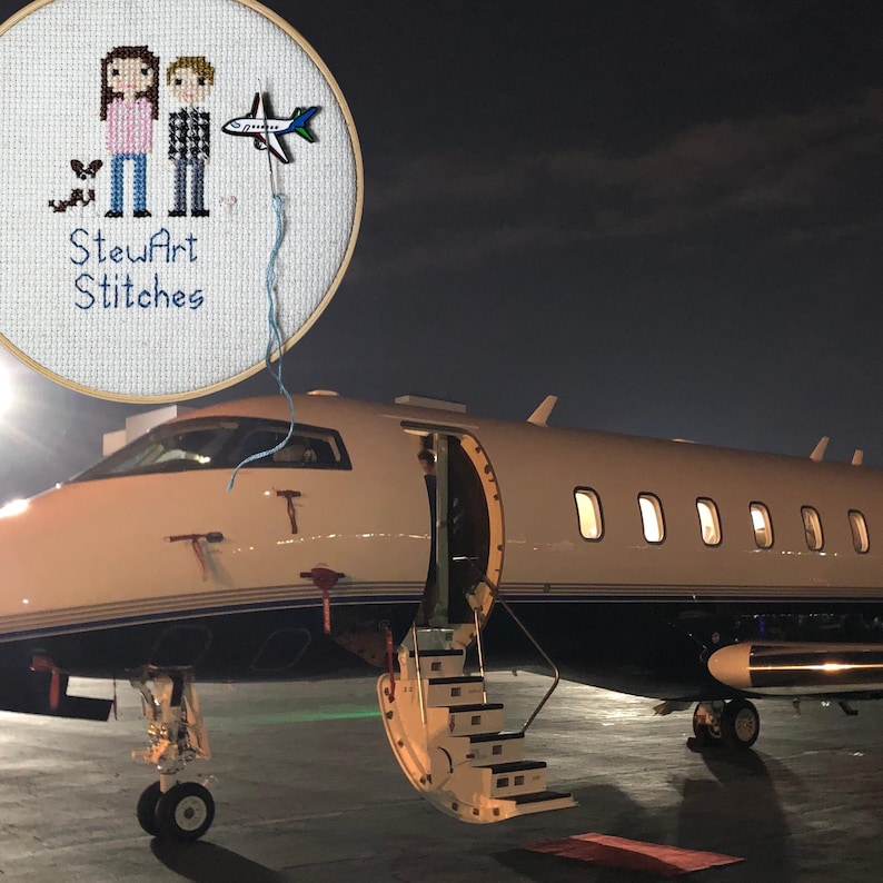 Airplane magnetic needle minder – travel themed enamel accessory for cross stitch, embroidery, and needlepoint – fun stitching gift for travelers and adventure lovers.