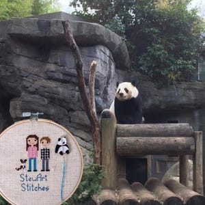 Panda bear magnetic needle minder – cute enamel accessory for cross stitch, embroidery, and needlepoint – adorable animal themed stitching gift for panda lovers.