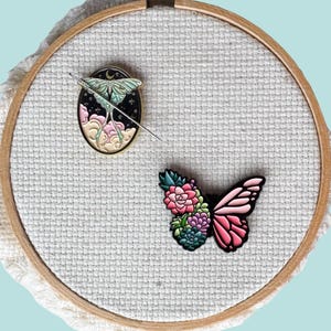 Butterfly or Moth Needle Minder, Fridge Magnet, Magnetic Lapel Pin