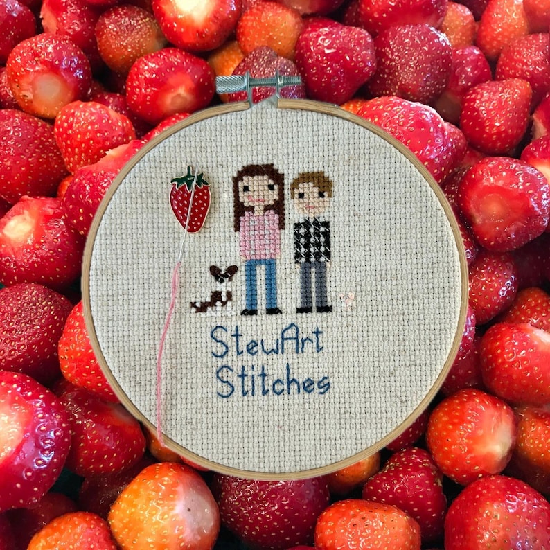 Magnetic red strawberry enamel needle minder for cross stitch, embroidery, and sewing – cute fruit needle holder, strong needle magnet.