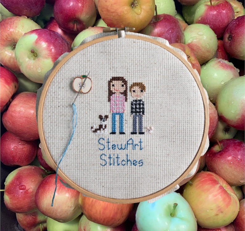 Magnetic apple enamel needle minder for cross stitch, embroidery, needlepoint and sewing – cute fruit needle holder, strong needle magnet.