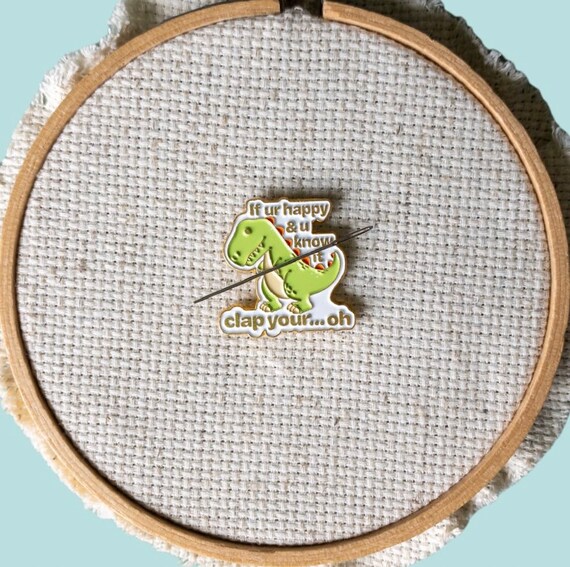 Dinosaur Enamel Needle Minder, T Rex Magnetic Pin