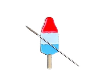Popsicle Needle Minder, Patriotic Magnetic Enamel Needle Nanny