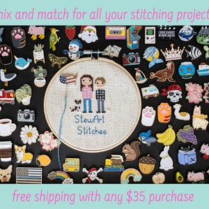 Variety of enamel magnetic needle minders – mix and match designs for cross stitch, embroidery, sewing, quilting, or needlepoint. Free shipping on $35+ orders.