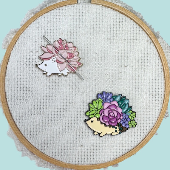 Hedgehog Enamel Needle Minder, Magnetic Lapel Pin
